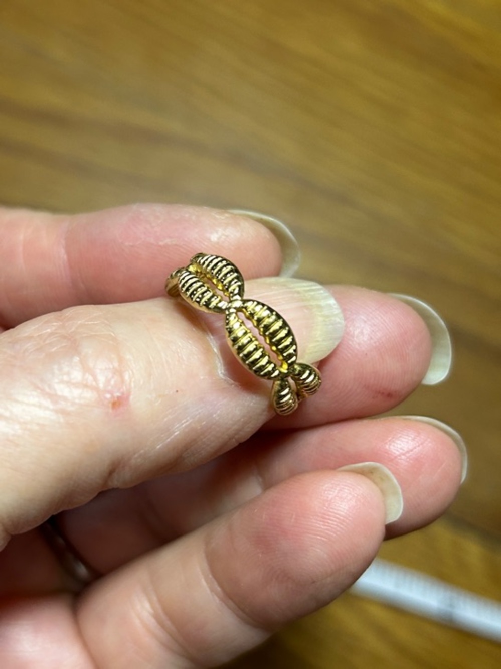 3/$25 Gold Cowrie Shell Ring - Picture 4 of 7